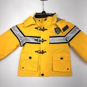 London Fog Rainwear Hooded Lined Jacket Coat with Buckles Yellow Toddler 24M